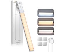 Maxetodo Lampe De Bureau LED Sans Fil Magnétique Rechargeable 3000mAh Avec Détecteur De Mouvement 7500k Reglette LED Cuisine Lumineuse Supplémentaire pour Placard, Tableau, Miroir, Armoire