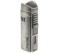 Maxfire Briquet tempête Jetflamme, 3 jets flammes Briquet avec perforateur, coupe-vent, gaz rechargeable, butane, cadeau pour hommes (sans gaz) …