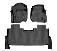 Maxfloormat Tapis de Sol 2 rangées de Noir pour 2017 Ford F-250/F-350 Super Duty Crew Cab avec 1ère rangée rangée Seau sièges