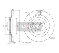 MAXGEAR 2X Disque De Frein Avant Ø285 Mm Ventilé Pour Mitsubishi Pajero Pinin