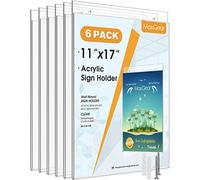 Maxgear Acrylique support mural support de panneaux 27,9 x 43,2 cm-clair AD cadres pour Papers- vertical (lot de 6)