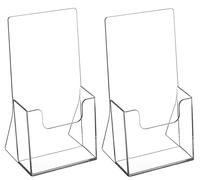 MaxGear Lot de 2 supports de brochure en acrylique transparent de 10,2 cm pour comptoir de littérature en acrylique transparent pour magazine, brochure, menu
