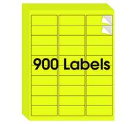 MaxGear Lot de 30 feuilles de 900 étiquettes jaunes fluo de 21,6 x 27,9 cm, pour imprimante à jet d'encre ou laser, pour un tri et une organisation efficaces, adhésif puissant, 2,5 x 6,3 cm