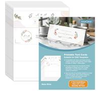 MaxGear Lot de 80 cartes de tente imprimables vierges pour imprimantes laser ou jet d'encre, 6,3 x 21,6 cm, blanches, 40 feuilles