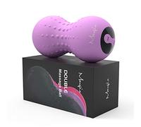 Maxgia Balle de Massage Vibrante Chauffante,Double Balle Massage,Peanut Rouleau de Massage Dos,Pieds-5 Modes de Vibration Relâchement Myofascial Muscle Récupération Soulagement de la Douleur (Mauve)