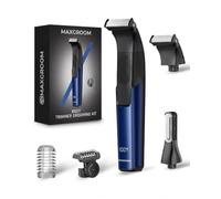 MAXGROOM Tondeuse à poils corporels pour homme, imperméable, sans nickel, rasoir électrique pour le visage, la poitrine, les aisselles, les jambes, kit de toilettage avec peigne de guidage réglable