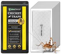 MaxGuard Piège à cricket extra large (8 pièges) | Panneau de colle extra collant non toxique pré-appâté piège à cricket et tue les grillons domestiques, les insectes, les araignées, les insectes