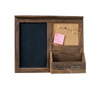 MAXHID Tableau D'affichage Combiné en Liège avec Tableau Noir, Cadre en Bois Brun Rustique, Organisateur Mural De Ferme, Tableau Mémo pour La Cuisine du Porche D'entrée