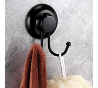 MaxHold Double Crochet à Ventouse - Système de Vide - Pas de Perçage - Crochet Mural pour Serviette et Peignoir - Acier Inoxydable - Salle de bain et Cuisine