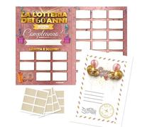 Maxi à gratter personnalisé jeu d'anniversaire - Idée cadeau loterie de 60 ans version A3 - Calendrier de vœux à gratter 60 ans pour invités, cadeaux amusants 60 ans pour homme femme original