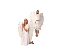 Maxi Ailes D'ange Avec Plumes Blanches De 120cm - Blanc - Taille Unique Blanches G