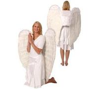 Maxi Ailes D'ange Avec Plumes Blanches De 120cm - Blanc - Taille Unique Blanches G