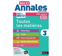 Nathan – Maxi-Annales ABC du Brevet 2022 – Toutes les matières 3e – Sujets et corrigés