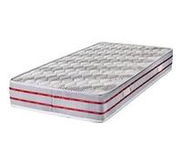 Maxi Bamboo Matelas Tissu Bambou Mousse Poli Lattex - 24 Cm - Ferme + Protège Matelas Offert - 160x200 Blanc