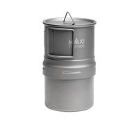 Maxi Cafetière de camping en titane Moka Pot à café French Press Camping Cafetière pour l'extérieur, les voyages, les pique-niques, la randonnée, le jardin, le feu de camp, 5 oz chaque brassage,