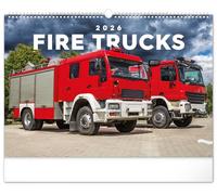 Maxi Calendrier 2026 Camion Pompier Sapeur format généreux 48x33cm (ps) + offert un agenda de poche