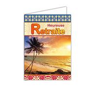 Maxi Carte Géante Départ Retraite Grand Format A4 avec Enveloppe - Palmiers Mer Plage Sable Rêves Exotique Tropicale Repos Vacances Voyage Hawaï Hawaii