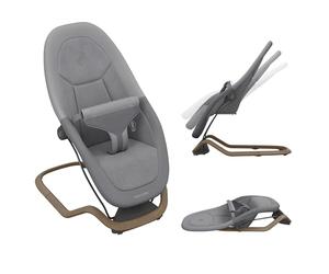 Maxi-Cosi Dove, Transat Bebe, 0-3 ans, 0-15 kg, Transat Bébé Léger, Pliable, Portable, Balancement naturel, 3 Positions d'Inclinaison, Tissus 100% Recycles Eco Care, Elegance Graphite