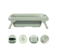 Maxi-Cosi Indigo Opvouwbaar Babybadje, 0-4 jaar, Ruim Peuterbadje, Geïntegreerde HighSense Thermometer, Antislip, Uitschuifbare Ophanghaak, Plat Opvouwbaar, Sage Green