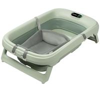 Maxi-Cosi Indigo Plus Baignoire pliable avec insert pour bébé 0 à 4 ans et spacieuse baignoire mobile pour enfants thermomètre HighSense intégré crochet pliant, sage green