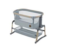 Maxi-Cosi Iora Air Berceau Cododo, Maille Respirante, 0-6 Mois (9 kg), Lit Cododo Bebe, Mode Balancelle, 5 Hauteurs, Système Coulissant, Facile à Transporter, 2 Roues, Beyond Grey