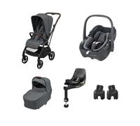 Maxi-Cosi Leona2 + Sense + Pebble 360 + FamilyFix 360 + Adaptateur de Sièges auto bébés - Twillic Graphite