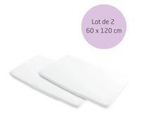 MAXI-COSI Lot de 2 Draps housses 60 x 120 de protection imperméables conçu pour le lit bébé Merlin Maxi-Cosi, 100% coton, oeko tex