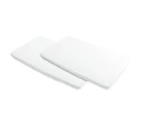 Maxi-Cosi Lot de 2 Draps Housse Lit Parapluie Bébé Merlin, Linge de Lit Bébé 60x120, Protège-Matelas Lit Bébé Imperméable, 100% Coton Biologique, Blanc