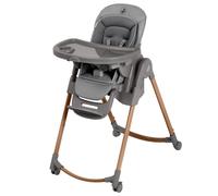 Maxi-Cosi Minla Plus, chaise haute évolutive de 0 à 14 ans (0-60 kg), avec plateau pivotant à une main, 4 roues, 9 hauteurs, 5 inclinaisons, pliable compact, Elegance Graphite