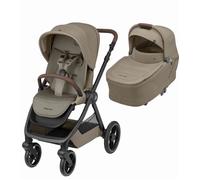 MAXI-COSI poussette Duo Oxford Plus, avec nacelle bébé Sense, de la naissance à 4 ans (22kg), Twillic Truffle