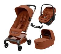 MAXI COSI - Poussette Trio Fame Cabin + Siège auto Coral Slide Pro + Nacelle Cabin Cot Copper Terra
