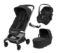 MAXI COSI - Poussette Trio Fame Cabin + Siège auto Coral Slide Pro + Nacelle Cabin Cot Onyx Black