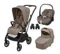 MAXI COSI - Poussette Trio Leona 2 + Siège auto Pebble 360 Pro 2 + Nacelle Sense Twillic Truffle