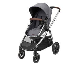 Maxi-Cosi Zelia Poussette Luxe 2 en 1, siège réversible, pliable à une main, convient dès la naissance jusqu'à environ 4 ans, 0 à 22 kg, gris Twillic