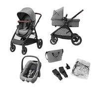 Maxi-Cosi Zelia S Trio Poussette 3 en 1 0 à 4 Ans Jusqu'à 22 kg Poussette Bébé Pliable Compacte et Inclinable avec Siège Auto Béb