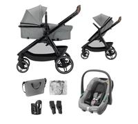 Maxi Cosi Zelia Select, Poussette 3 en 1 avec Siège-Auto, 0-22 kg, Gris | Poussette Trio Compacte et Réversible, Dès la Naissance, Pliage d'Une Seule Main, avec Siège-Auto Bébé CabrioFix S i-Size