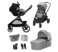 Maxi Cosi Zelia Select+, Poussette 3 en 1 Avec Siège-auto, 0-4 ans (0-22 kg), Poussette Trio Pliable D'une Seule Main, Nacelle Réversible, Avec Siège Auto Bébé i-Size CabrioFix S, Gris
