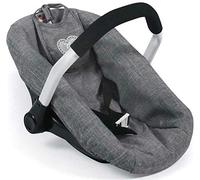 Maxi Cosy Jean Gris 45 x 31 x 41 cm (lxlxh) pour Poupee/Poupon Jusqu a 50 cm - Siege Auto Gris Poupon - Set Accessoire Poupee + 1 Carte