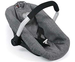 Maxi Cosy Jean Gris 45 x 31 x 41 cm (lxlxh) pour Poupee/Poupon Jusqu a 50 cm - Siege Auto Gris Poupon - Set Accessoire Poupee + 1 Carte