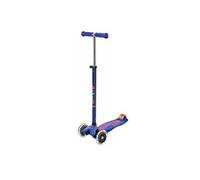 Micro | Trottinette Enfant Maxi LED Deluxe | Trottinette 3 Roues | Bandes Réfléchissantes | Roue Lumineuses | 5-12 Ans | LED Bleu