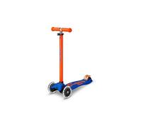 Trottinette enfant 3 roues - MICRO MOBILITY - Maxi Micro Deluxe LED - Néon Orange - Guidon réglable 61-85 cm - Roues LED avant