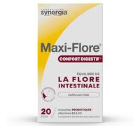 MAXI-FLORE 20 sachets | Ferments Lactiques et Vitamine D sous Forme Orodispersible | Renforce les Défenses Immunitaires et Aide à Prévenir les Infections Bactériennes | Laboratoire SYNERGIA
