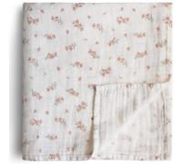 Maxi lange en coton bio pink flowers (120 x 120 cm)