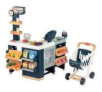 Smoby Supermarché Maxi Market – Chariot, étagères, légumes, fruits, zone réfrigérée – Dès 3 ans