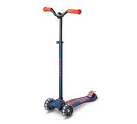 Maxi micro™ Deluxe Pro LED Trottinette pour Enfants à partir de 5 Ans avec Guidon réglable en Hauteur et Guidon réglable en Hauteur 5, 6, 7 Ans, Rouge Marine