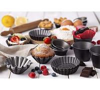 Maxi Nature Kitchenware Lot de 6 moules individuels antiadhésifs pour gâteaux au chocolat fondu, pudding, framboise, soufflé, tarte, darioles, brownies, choux. Taille 8,1 cm