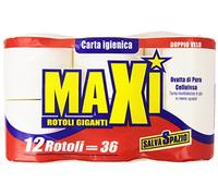 Maxi - Papier toilette, Pure Ouate de cellulose, double voile - 12 rouleaux