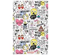 Maxi poster Emoji Millennials - Fun - Impression - Visages de bande dessinée - Dimensions : 61 x 91,5 cm + 2 barres d'affiche en plastique de 62 cm - Noir