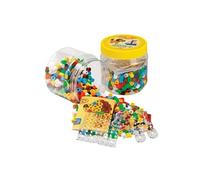 Hama Perles à repasser Maxi 8790 – Pot jaune 400 perles + 2 plaques
