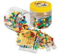 Hama Perles à repasser Maxi 8790 – Pot jaune 400 perles + 2 plaques